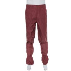 Gucci Burgundy Cotton Jacquard Elastic Detailed Ski Pants S