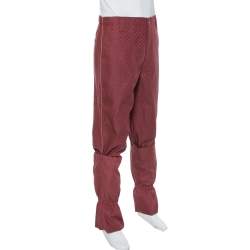 Gucci Burgundy Cotton Jacquard Elastic Detailed Ski Pants S