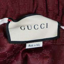 Gucci Burgundy Cotton Jacquard Elastic Detailed Ski Pants S
