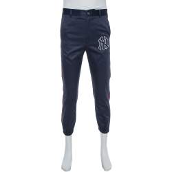 Gucci Navy Blue Cotton NY Yankees Patch Detail Track Pants S