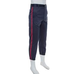 Gucci Navy Blue Cotton NY Yankees Patch Detail Track Pants S