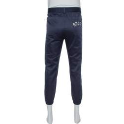 Gucci Navy Blue Cotton NY Yankees Patch Detail Track Pants S