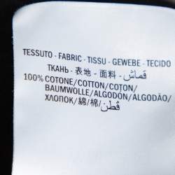 Pre Owned تي شيرت غوشتي رقبة مستديرة طباعة شعار نمط مغسول قطن أسود L