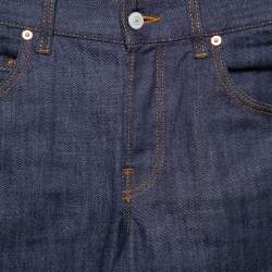 Pre Owned Gucci Navy Blue Denim Tapered Washed Jeans M