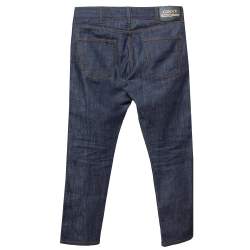 Pre Owned Gucci Navy Blue Denim Tapered Washed Jeans M