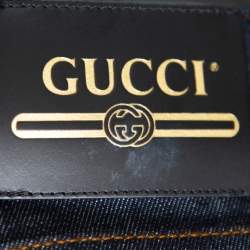 Pre Owned Gucci Navy Blue Denim Tapered Washed Jeans M