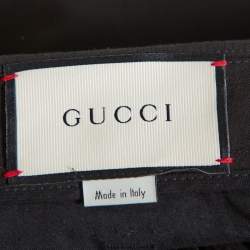 Pre Owned Gucci Black Gabardine Side Stripe Detail Stretch Trousers L  