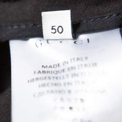 Pre Owned Gucci Black Gabardine Side Stripe Detail Stretch Trousers L  