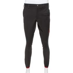 Pre Owned Gucci Black Gabardine Side Stripe Detail Stretch Trousers L  