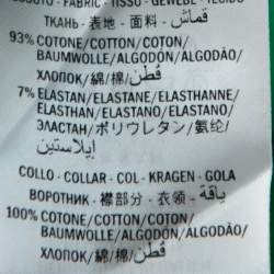 مملوكة مسبقًا Gucci Green Pique Knit Contrast Collar Detail Polo T Shirt M