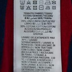 مملوكة مسبقًا Gucci Red & Blue Striped Linen Knit Logo Printed Oversized T Shirt S