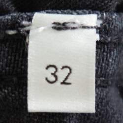 Pre Owned Gucci Black Denim LA Angels Patch Detail Faded Tapered Jeans M