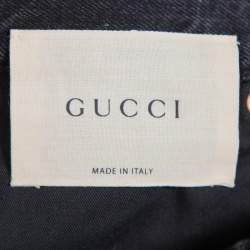 Pre Owned Gucci Black Denim LA Angels Patch Detail Faded Tapered Jeans M