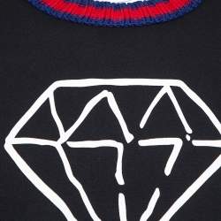 Pre Owned Gucci Black Neoprene Ghost Diamond Print Sweatshirt XL