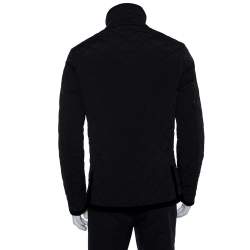 Gucci Equestrian Black Velvet Trim Detail Quilted Jacket M