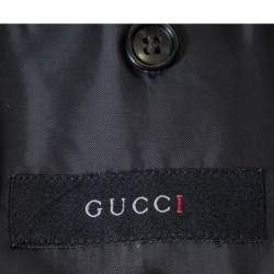 مملوكة مسبقًا Gucci Black Wool Button Front Blazer M