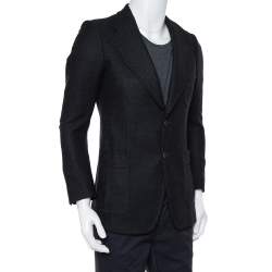 مملوكة مسبقًا Gucci Black Wool Button Front Blazer M