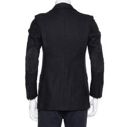 مملوكة مسبقًا Gucci Black Wool Button Front Blazer M