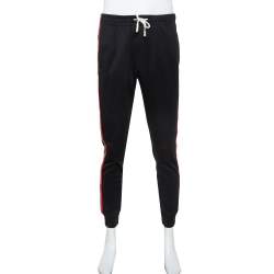 Gucci Black Jersey Web Stripe Detail Sylvie Sweatpants M