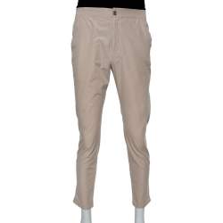Gucci Beige Cotton Elastic Waist Detail Pants XL