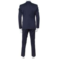 Pre Owned Gucci Navy Blue Wool Regular Fit Suit L