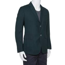 Gucci Dark Green Wool Button Front Blazer L