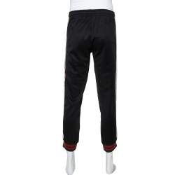 Gucci Black Jersey Side Stripe Detail Technical Joggers S