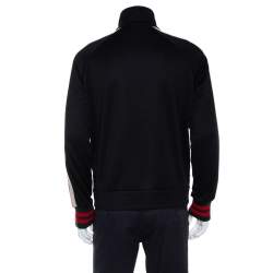 Gucci Black Jersey Side Strip Detail Zipper Front Technical Track Jacket S