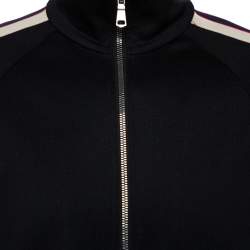 Gucci Black Jersey Side Strip Detail Zipper Front Technical Track Jacket S