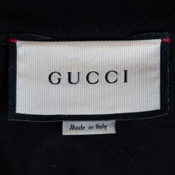 Gucci Black Jersey Side Strip Detail Zipper Front Technical Track Jacket S