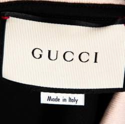 Gucci Black Cotton Pique Contrast Collar Web Trim Detail Polo Shirt S