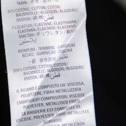 مملوكة مسبقًا تي شيرت بولو غوتشي قطن أسود بيكيه مطرز مقاس صغير - سمول