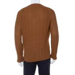 Gucci Brown Wool V-Neck Sweater L