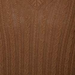 Gucci Brown Wool V-Neck Sweater L