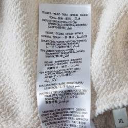 مملوكة مسبقًا هودي غوتشي قطن كريمي بالشعار أبليك مزين واسع مقاس كبير جدًا - إكس لارج