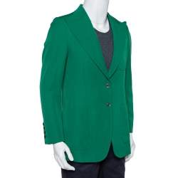 Gucci Green Wool Button Front Blazer XS