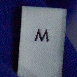 Pre Owned Gucci Blue Cotton Logo Printed Oversized Crewneck T-Shirt M