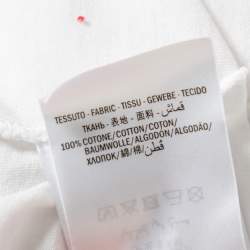 Gucci White Washed Cotton Logo Printed Oversized Crewneck T-Shirt XS