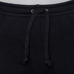 Pre Owned Gucci Black Cotton Logo Printed Joggers XS