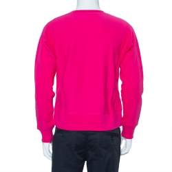 Pre Owned سويت شيرت غوتشي تيدي بير قطن وردي حلية أبليك رقبة مستديرة مقاس صغير - سمول