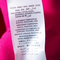 Pre Owned سويت شيرت غوتشي تيدي بير قطن وردي حلية أبليك رقبة مستديرة مقاس صغير - سمول