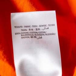 مملوكة مسبقًا تي شيرت غوتشي رقبة مستديرة ممزق قطن طباعة شعار برتقالي مقاس صغير