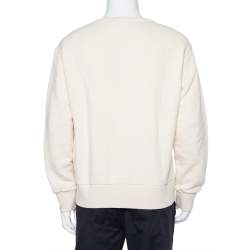 Pre Owned Gucci Cream Mouth Printed Cotton Crewneck Sweatshirt S