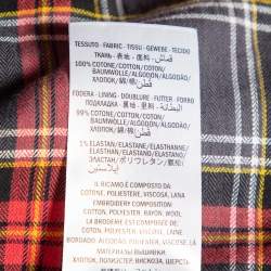 مملوكة مسبقًا Gucci Navy Blue Washed Denim Logo Patch Detail Button Front Jacket XS