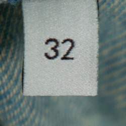 مملوكة مسبقًا بنطلون رياضي غوتشي تفاصيل مطرز شعار دنيم أزرق مقاس متوسط