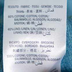 مملوكة مسبقًا بنطلون رياضي غوتشي تفاصيل مطرز شعار دنيم أزرق مقاس متوسط