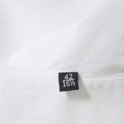 Pre Owned Gucci White Cotton Logo Jacquard Detail Button Front Fitted Shirt XL