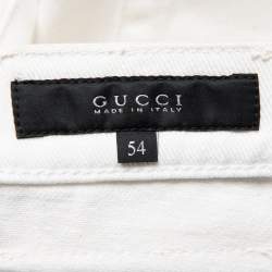 Pre Owned Gucci White Denim Skinny Jeans XXL