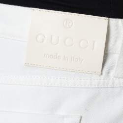 Pre Owned Gucci White Denim Skinny Jeans XXL