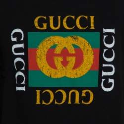 Gucci Black Vintage Logo Print Cotton Sweatshirt S